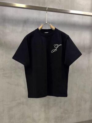Black jacquemus letters logo tshirt