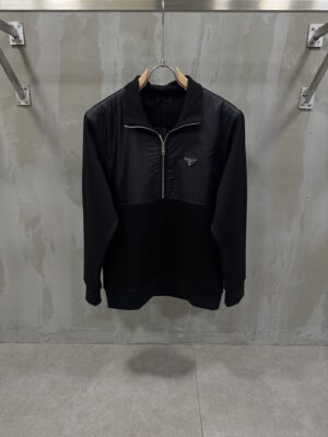 Black prada half zip sweater