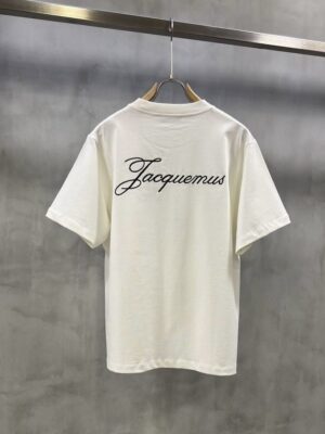 White Jacquemus letters logo tshirt