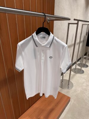 White dior CD logo polo tshirt