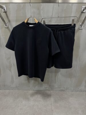 Black Loewe Anagram-embroidered logo short set