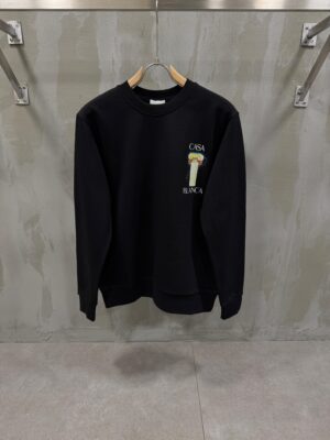 Black casablanca la colonne cotton sweatshirt