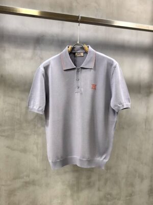 Gray hermes H logo polo tshirt