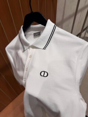 White dior CD logo polo tshirt