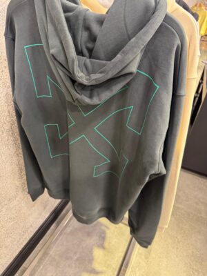 Dark gray off-white cash hoodie