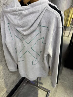 light gray off-white cash hoodie