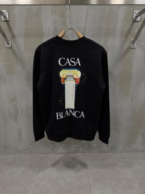 Black casablanca la colonne cotton sweatshirt