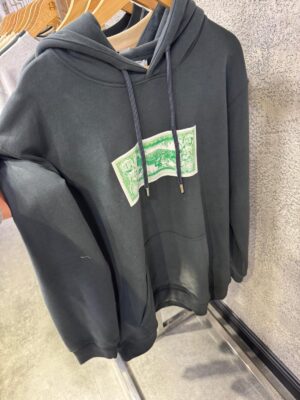 Dark gray off-white cash hoodie