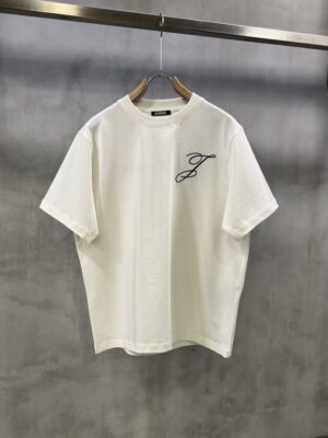 White Jacquemus letters logo tshirt