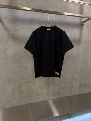 Black YSL saint Laurent bottom corner logo cotton t-shirt