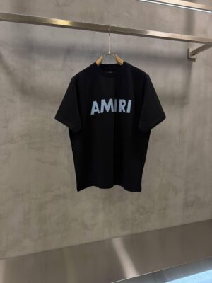 Black AMIRI Stencil Logo cotton t-shirt