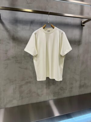 White YSL Tonal Logo Relaxed-Fit cotton T-Shirt