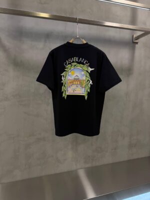 Black casablanca l’arche de tennis cotton t-shirt