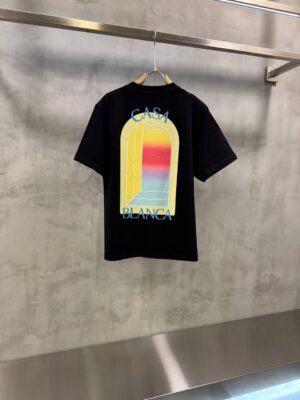 Black Casablanca L’Arc Coloré artistic arch graphic cotton t-shirt