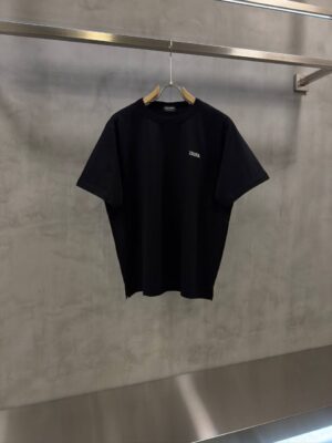 Black ZEGNA Cotton Jersey Logo T-Shirt