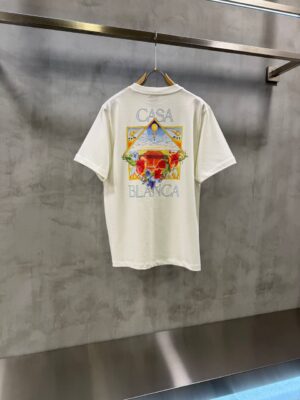 White Casablanca Flower Court Icon cotton T-shirt