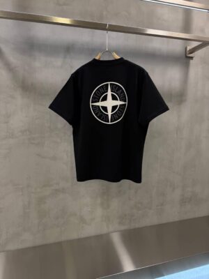 Black Stone Island Industrial Logos cotton t-shirt
