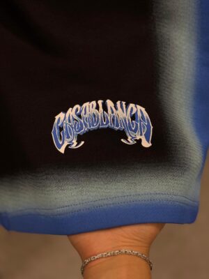 Black casablanca blue letters shortset