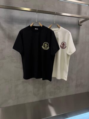 White Moncler embroidered logo cotton jersey t-shirt