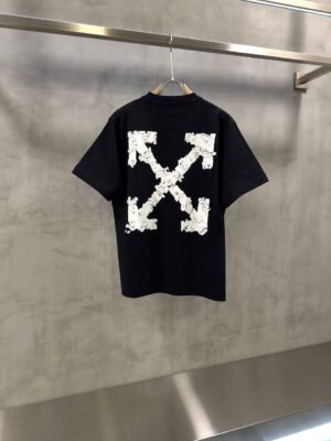 Black Off-white heraldic arrow slim cotton T-Shirt