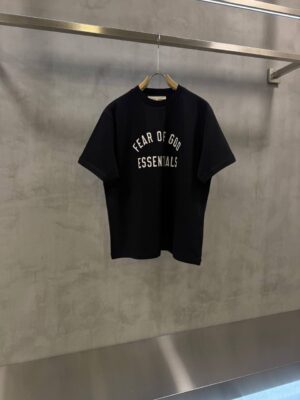 Black Fear of God Essentials Varsity 90s T-Shirt