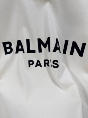 White Balmain Paris logo-print cotton t-shirt