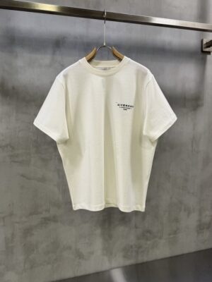 White Givenchy stamp motif logo print cotton t-shirt
