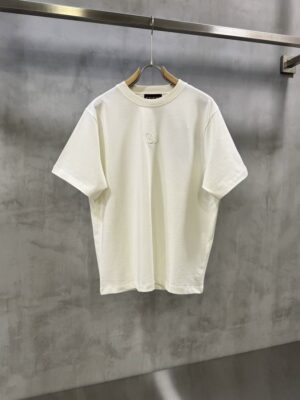 White Gucci GG Embroidered center logo cotton jersey t-shirt