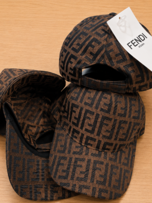 Brown Fendi FF jacquard baseball cap