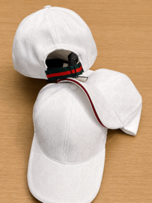 White Gucci GG canvas baseball cap
