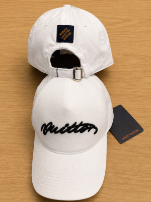 White LV Signature Cap