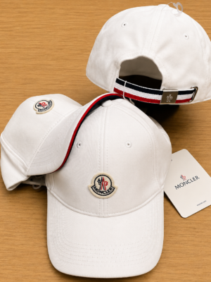 White Moncler cotton baseball cap