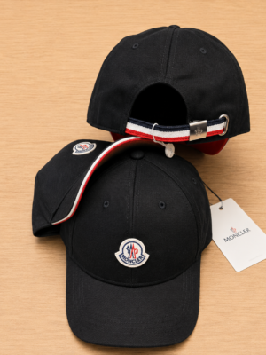 Black Moncler cotton baseball cap