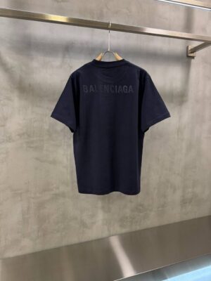 Navy-blue Balenciaga Logo-print cotton jersey tee