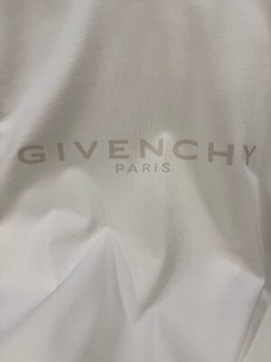 White Givenchy Paris beige logo-print crewneck cotton tee