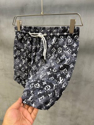 Black LV all-over LV monogram galaxy-print swim shorts