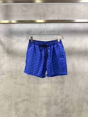 Blue Off-White all-over stenciled monogram Logo swim shorts