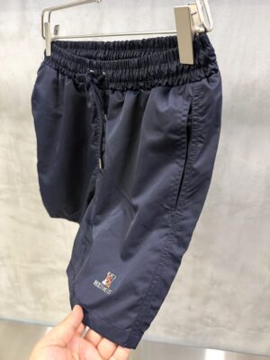 Black Hermes embroidered H graphic logo swim shorts