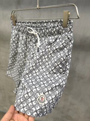 White Moncler all-over M pattern monogram-jacquard swim shorts