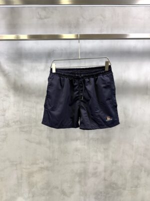Black Hermes embroidered H graphic logo swim shorts