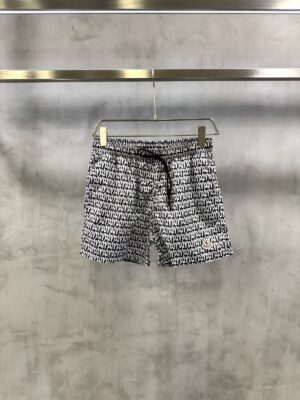 White Moncler monogram-print logo-patch swim shorts