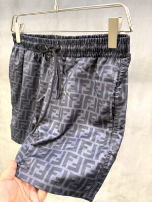 Black Fendi all-over tonal jacquard FF motif print swim shorts
