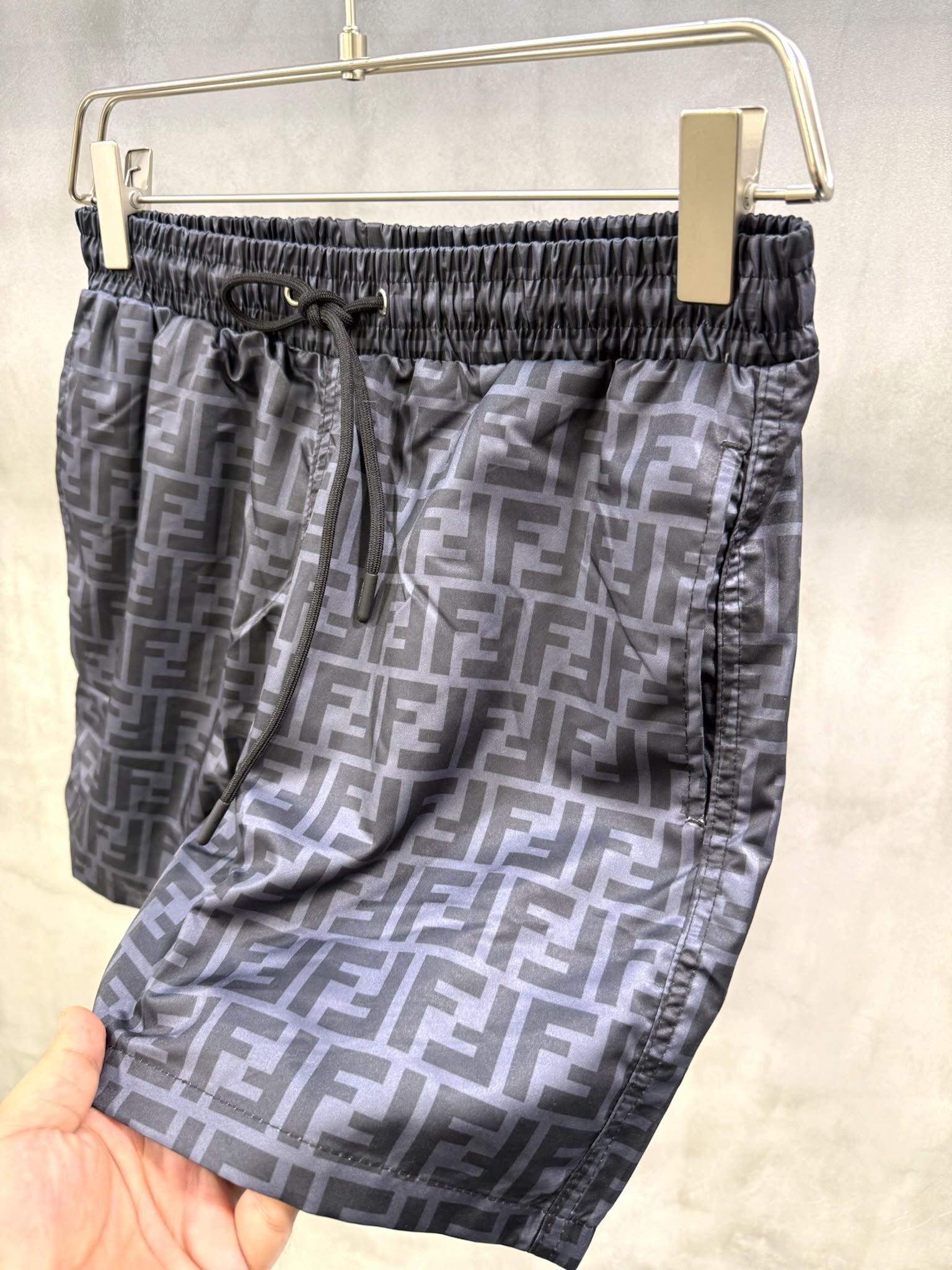 Black Fendi all-over tonal jacquard FF motif print swim shorts - Image 2