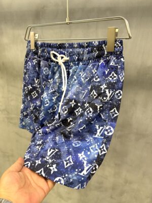 Blue LV all-over LV monogram galaxy-print swim shorts